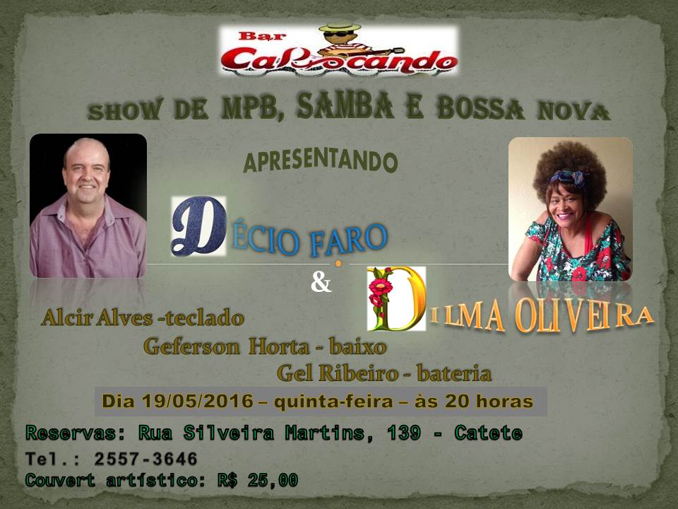 Show Décio Faro e Dilma Oliveira | Bar Cariocando